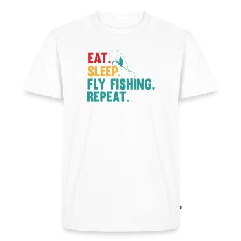 Pêche à la mouche Pêche Pêcheurs sportifs Mouche - T-shirt Premium bio Homme - blanc - Devant - Nico (187cm)