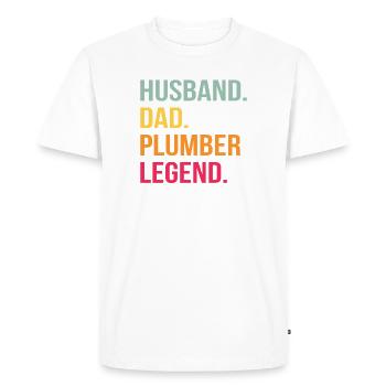 Heating engineer Father Husband Sanitary Gas Plumber - Men's Premium Organic T-Shirt - white - Front - Nico (187cm)