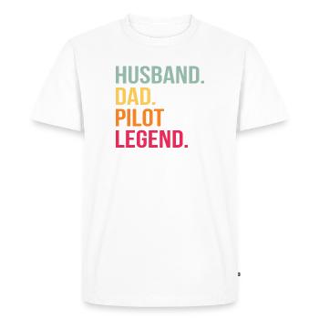 Pilot Airplane Glider Flying Sports Papa Father - Men's Premium Organic T-Shirt - white - Front - Nico (187cm)