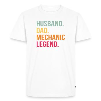 Père Mécanicien Mari Papa Mécanicien Automobile Profession - T-shirt Premium bio Homme - blanc - Devant - Nico (187cm)