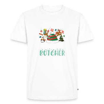Cadeau de Noël Butcher Butcher’s Shop - T-shirt Premium bio Homme - blanc - Devant - Nico (187cm)