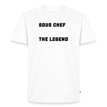Chapeau de Chef, Chef, Cuisine, Cinq étoiles, Or, 5, - T-shirt Premium bio Homme - blanc - Devant - Nico (187cm)