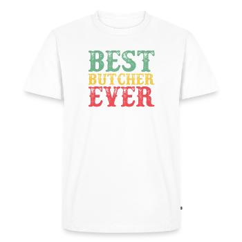 Boucherie Profession Drôle Dire Cadeau - T-shirt Premium bio Homme - blanc - Devant - Nico (187cm)