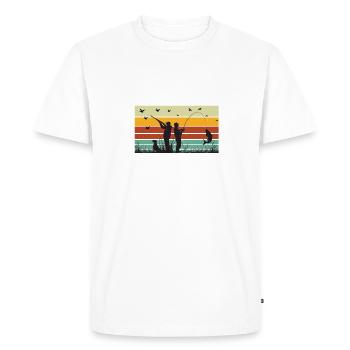 Fishing Hunting Fish Hook Hunter Rod Bait Bite - Men's Premium Organic T-Shirt - white - Front - Nico (187cm)