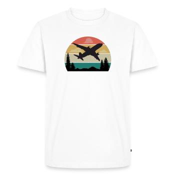 Pilot Airplane Glider Flying Sports Papa Father - Men's Premium Organic T-Shirt - white - Front - Nico (187cm)