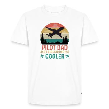 Pilot Airplane Glider Flying Sports Papa Father - Men's Premium Organic T-Shirt - white - Front - Nico (187cm)
