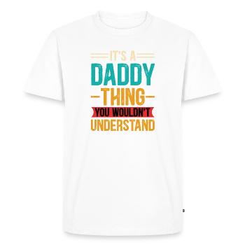 Meilleur monde Père Père Couple Couples Parents Papa papa - T-shirt Premium bio Homme - blanc - Devant - Nico (187cm)