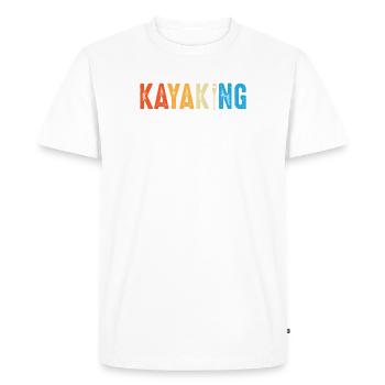 Bateaux de pêche sur le lac Kayak Canoë Été Seehaus Cabine - T-shirt Premium bio Homme - blanc - Devant - Nico (187cm)