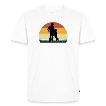 Meilleur monde Père Père Couple Couples Parents Papa papa - T-shirt Premium bio Homme - blanc - Devant - Nico (187cm)
