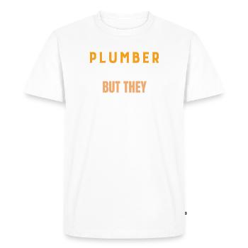 Ingénieur chauffagiste système cadeau mécanicien plombier - T-shirt Premium bio Homme - blanc - Devant - Nico (187cm)