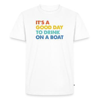 Bateaux de pêche sur le lac Kayak Canoë Été Seehaus Cabine - T-shirt Premium bio Homme - blanc - Devant - Nico (187cm)
