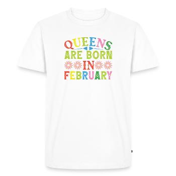 Février Anniversaire Femmes Femmes Filles - T-shirt Premium bio Homme - blanc - Devant - Nico (187cm)