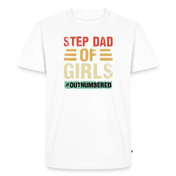 Beau-père Père Stepda Papa Fête des Pères Bonus Papa - T-shirt Premium bio Homme - blanc - Devant - Nico (187cm)