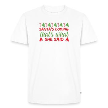 Père Noël Noël Dicton drôle - T-shirt Premium bio Homme - blanc - Devant - Nico (187cm)