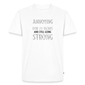 Couronne Joyau Mariage 75 ans Cadeau d’anniversaire de mariage - T-shirt Premium bio Homme - blanc - Devant - Nico (187cm)