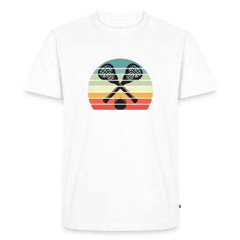 Les joueurs de crosse jouent à la crosse Relax Lacrosse - T-shirt Premium bio Homme - blanc - Devant - Nico (187cm)