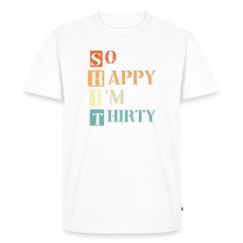 30th birthday - 30 years year of construction Round Thirty - Men's Premium Organic T-Shirt - white - Front - Nico (187cm)