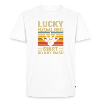 Bowling Cone Spareball Pins Ball Strike - T-shirt Premium bio Homme - blanc - Devant - Nico (187cm)