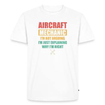 Mécanicien d’avion Mécanicien Hero Airplane - T-shirt Premium bio Homme - blanc - Devant - Nico (187cm)
