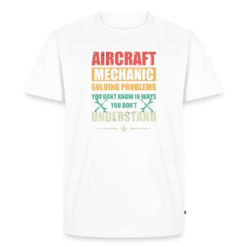 Mécanicien d’avion Mécanicien Hero Airplane - T-shirt Premium bio Homme - blanc - Devant - Nico (187cm)
