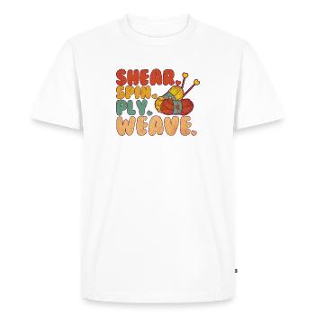 Tissage Tricot Crochet Tissus Textiles - T-shirt Premium bio Homme - blanc - Devant - Nico (187cm)