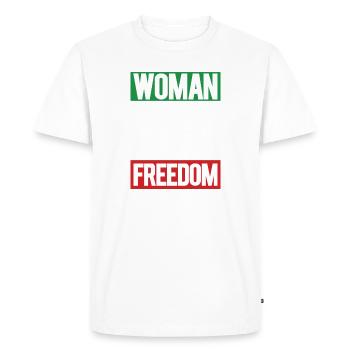 Women Life Freedom Iranian Mahsa Amini Iran - Men's Premium Organic T-Shirt - white - Front - Nico (187cm)