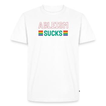 Stop ableism supports autistic people - Men's Premium Organic T-Shirt - white - Front - Nico (187cm)