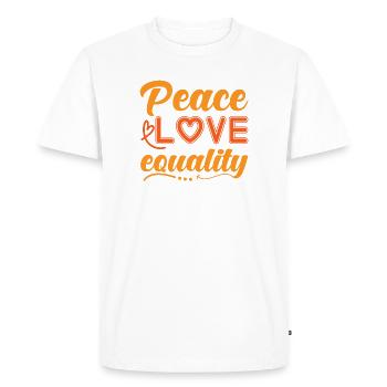 Peace Peace Love Peace World Peace - Men's Premium Organic T-Shirt - white - Front - Nico (187cm)