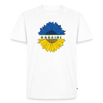 Ukraine Peace Flag No War - Men's Premium Organic T-Shirt - white - Front - Nico (187cm)