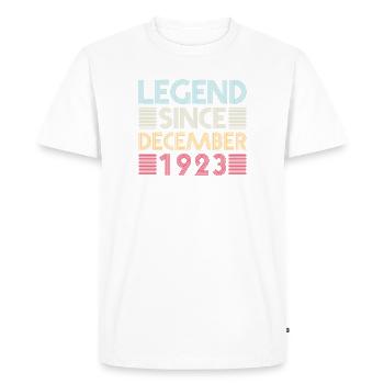 Anniversaire des légendes Décembre 1923 cadeau de naissance - T-shirt Premium bio Homme - blanc - Devant - Nico (187cm)