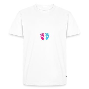 Father 2023 - Papa 2023 - Papa get pregnant - Men's Premium Organic T-Shirt - white - Front - Nico (187cm)