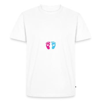Father 2023 - Papa 2023 - Papa get pregnant - Men's Premium Organic T-Shirt - white - Front - Nico (187cm)