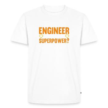 Ingénieur Cerveau Génie mécanique Génie électrique Mathématiques - T-shirt Premium bio Homme - blanc - Devant - Nico (187cm)