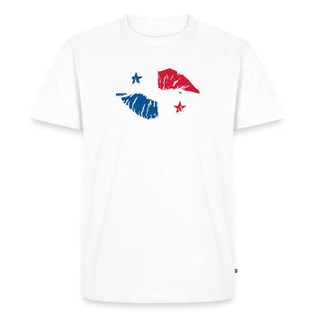 Drapeau du cœur du Panama Canal d’Amérique centrale - T-shirt Premium bio Homme - blanc - Devant - Nico (187cm)