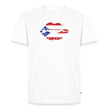 Porto Rico Vintage Flag Heart Caribbean Spanish - T-shirt Premium bio Homme - blanc - Devant - Nico (187cm)