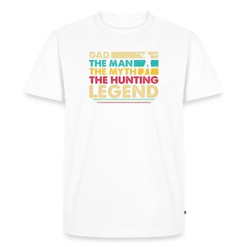 Hunter Papa Son Père Chasse Chasse - T-shirt Premium bio Homme - blanc - Devant - Nico (187cm)