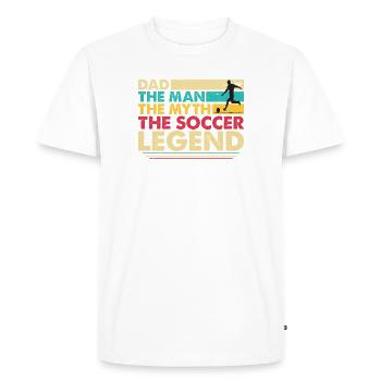 Père Football Papa Joueur de football - T-shirt Premium bio Homme - blanc - Devant - Nico (187cm)