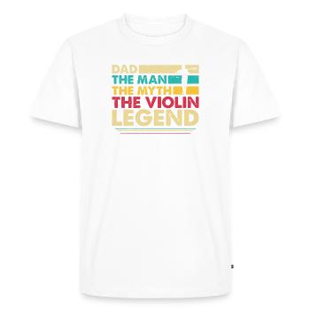 Violon Père Violoniste Cordes Papa - T-shirt Premium bio Homme - blanc - Devant - Nico (187cm)