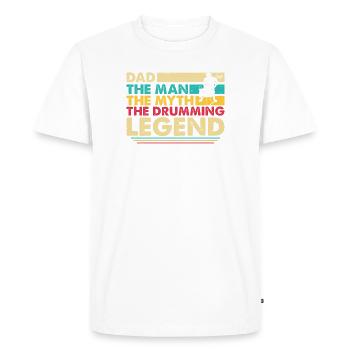 Drummer Father Drummer Drummer Papa - Men's Premium Organic T-Shirt - white - Front - Nico (187cm)