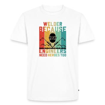 Welder Profession Heat Steel Gas TIG MAG Welding - Men's Premium Organic T-Shirt - white - Front - Nico (187cm)