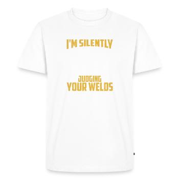 Welder Profession Heat Steel Gas TIG MAG Welding - Men's Premium Organic T-Shirt - white - Front - Nico (187cm)