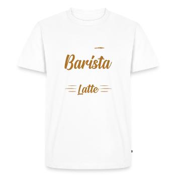 Fier Barista Profession Café Restauration Espresso - T-shirt Premium bio Homme - blanc - Devant - Nico (187cm)