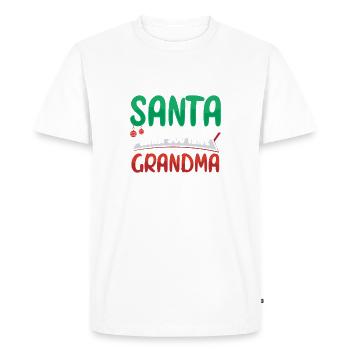 Noël Grand-mère de la famille Père Noël Grand-mère Petit-fils Petit-fils - T-shirt Premium bio Homme - blanc - Devant - Nico (187cm)