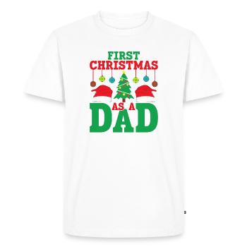 Premier Noël en tant que père annonce enceinte - T-shirt Premium bio Homme - blanc - Devant - Nico (187cm)