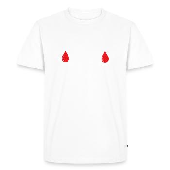 Don de sang Dons de sang Donneurs de sang - T-shirt Premium bio Homme - blanc - Devant - Nico (187cm)