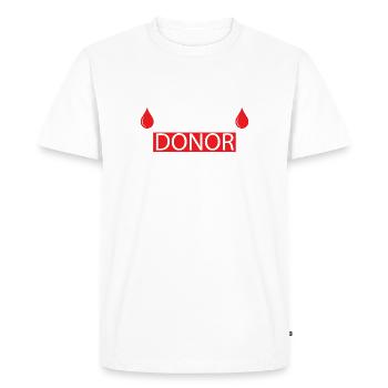 Don de sang Dons de sang Donneurs de sang - T-shirt Premium bio Homme - blanc - Devant - Nico (187cm)