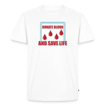 Don de sang Dons de sang Donneurs de sang - T-shirt Premium bio Homme - blanc - Devant - Nico (187cm)