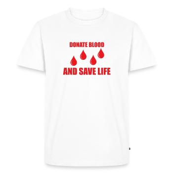 Don de sang Dons de sang Donneurs de sang - T-shirt Premium bio Homme - blanc - Devant - Nico (187cm)