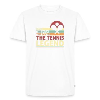 Tennis père court de tennis joueur de tennis jeu de tennis - T-shirt Premium bio Homme - blanc - Devant - Nico (187cm)