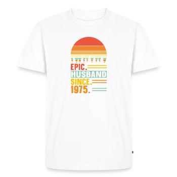 Best Husband Since 1975 - Anniversary Gift - Men's Premium Organic T-Shirt - white - Front - Nico (187cm)